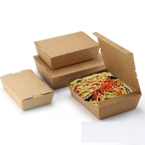 LUNCH BOX HINGE Paper Salad Box 500 to 1600 ml  Brown ,White