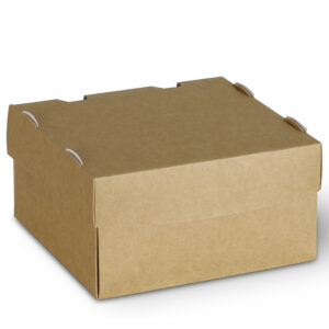 FLOWER BURGER Paper Box , Kraft, White L 12.5-12.5-7.5 , S,M,L,XL