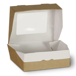 FOLDED BOX WINDOW - 9.8-7.8-3.6 - WHITE, Kraft