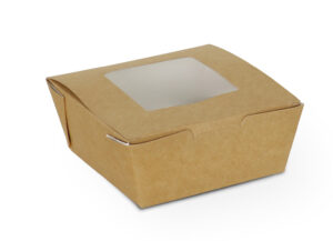 NEO PAIL WINDOW Salad paper Box with Window 800ML - KRAFT COATED WINDOW