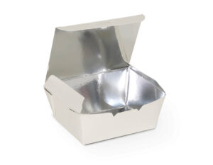 NEO PAIL SILVER - Food Papwr Box with Lid 350-800ML - WHITE COATED SILVER