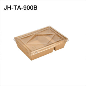 CLEAR VIEW 2 COMP   700ML +PET LID - PE Brown Kraft