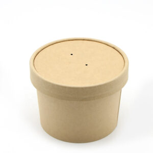 SOUP CUP with Paper Lids 8oz to 32 oz White and kraft