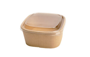 Square Paper Bowl for Salads & Food with Sealable PET Lid (500ml - 1400ml)