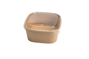 Square Paper Bowl for Salads & Food with Sealable PET Lid (500ml - 1400ml)