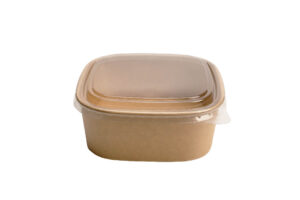 Square Paper Bowl for Salads & Food with Sealable PET Lid (500ml - 1400ml)