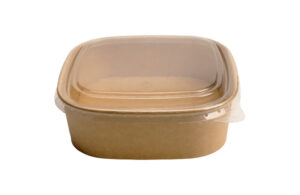 Square Paper Bowl for Salads & Food with Sealable PET Lid (500ml - 1400ml)