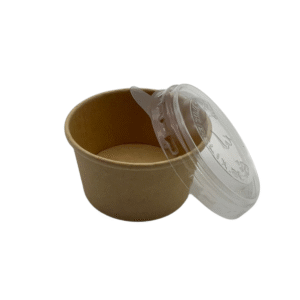 Paper Sauce Cups Brown Kraft 50cc +Pet Lid