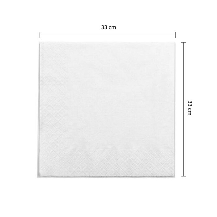 3145-2__White Square Napkin 1 Ply – 33cm Flat