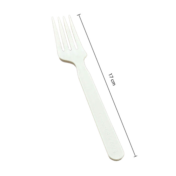 7006-2__Compostable CPLA Fork for Hot & Cold Foods – White 17cm