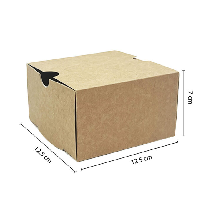 7422-4__SwipeBox™ Burger Box – Kraft (12.5cm x 12.5cm x 7.5cm)