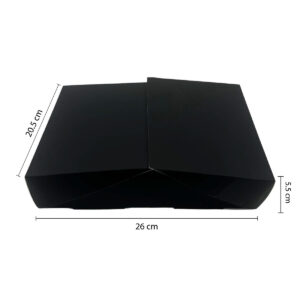 Reveal Set Box Base & Lid for Sushi & Food Display - Black (26cm x 20.5cm x 5.5cm)