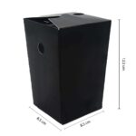 7432-3__Black Snap Closed Box for Appetizers & Chips – Black Medium (8.5cm x 8.5cm x 12.5cm)