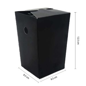 Black Snap Closed Box for Appetizers & Chips - Black | Medium (8.5cm x 8.5cm x 12.5cm)