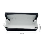 7433-4__Black Flower Sandwich Box – Black Medium (25.3cm x 7.9cm x 5.8cm)