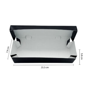 Black Flower Sandwich Box - Black | Medium (25.3cm x 7.9cm x 5.8cm)