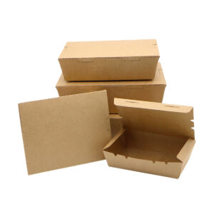 Hinged Paper Salad Box - Brown & White (500ml - 1600ml)