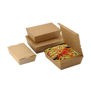 LUNCH BOX HINGE Paper Salad Box 500 to 1600 ml  Brown ,White