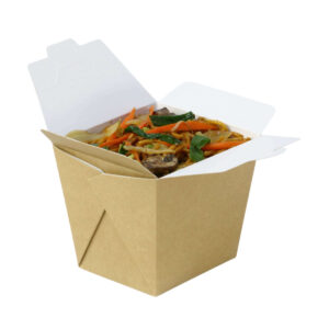 Paper Noodle Pail Box - White & Brown (S, M, L)