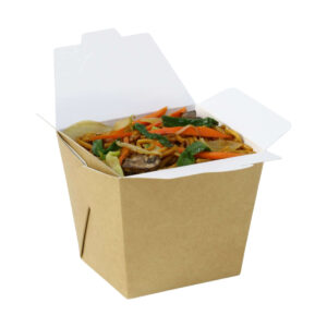 Paper Noodle Pail Box - White & Brown (S, M, L)
