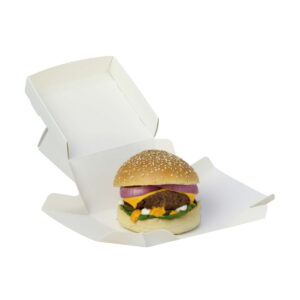 Flower™ Burger Carton Box - Kraft & White (S, M, L, XL)