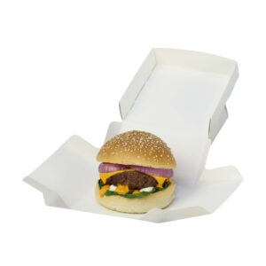 Flower™ Burger Carton Box - Kraft & White (S, M, L, XL)
