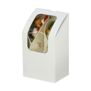 Wrap Sandwich Box - Brown & White (9cm x 6.2cm x 15.2cm)