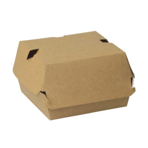 Auto Burger™ carton Box - White & Kraft (12.5cm x 12cm x 7.5cm)