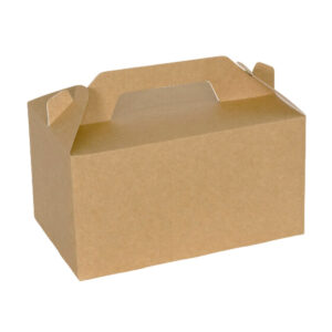 Kids Meal Paper Box Carrier - White & Kraft (19cm x 14cm x 11.5cm | 23cm x 14cm x 12.5cm)