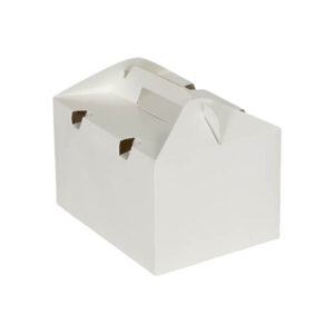 Kids Meal Paper Box Carrier - White & Kraft (19cm x 14cm x 11.5cm | 23cm x 14cm x 12.5cm)