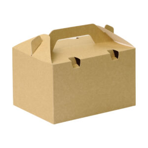 Kids Meal Paper Box Carrier - White & Kraft (19cm x 14cm x 11.5cm | 23cm x 14cm x 12.5cm)