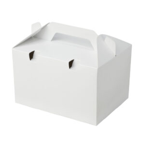 Kids Meal Paper Box Carrier - White & Kraft (19cm x 14cm x 11.5cm | 23cm x 14cm x 12.5cm)
