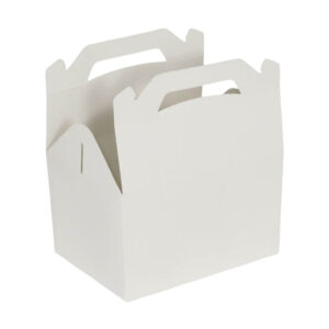 Kids Meal Paper Box Carrier - White & Kraft (19cm x 14cm x 11.5cm | 23cm x 14cm x 12.5cm)