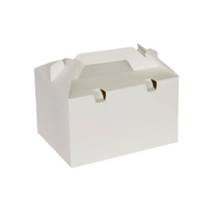 Kids Meal Paper Box Carrier - White & Kraft (19cm x 14cm x 11.5cm | 23cm x 14cm x 12.5cm)