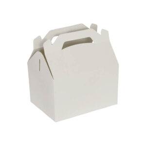 Kids Meal Paper Box Carrier - White & Kraft (19cm x 14cm x 11.5cm | 23cm x 14cm x 12.5cm)