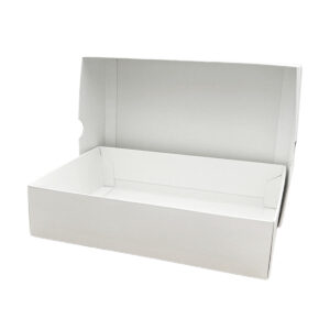 QuickSet™  Sushi Box with Base & Cover - White (21.5cm x 15.3cm x 5cm)