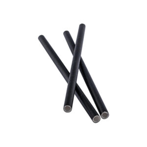 Black Straws: Plastic 8mm Wrapped Straw - Black - 20 CM