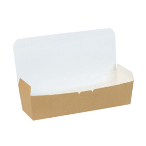 Sandwich Neo Box - White & Brown | Small (25cm x 7cm x 6cm) & Medium (26cm x 8cm x 6.6cm)
