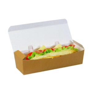 Sandwich Neo Box - White & Brown | Small (25cm x 7cm x 6cm) & Medium (26cm x 8cm x 6.6cm)