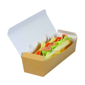Sandwich Neo Box - White & Brown | Small (25cm x 7cm x 6cm) & Medium (26cm x 8cm x 6.6cm)