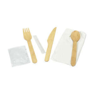 ECO Wooden Cutlery Set – Fork, Spoon, Knife in Natural Birch Wood