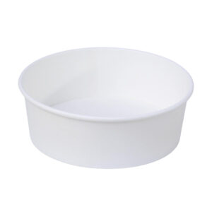 Round Paper Salad Bowl with PET Lids - Kraft & White (500ml - 1300ml)