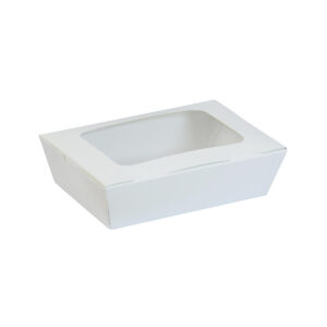 Hinged Paper Salad Box with Window - Brown & White (500ml - 1600ml)