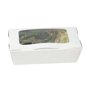 Hinged Paper Salad Box with Window - Brown & White (500ml - 1600ml)