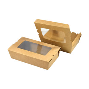 LUNCH BOX HINGE WINDOW Paper Salad Box 500 to 1600 ml  Brown ,White