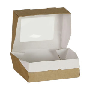 FOLDED BOX WINDOW - 9.8-7.8-3.6 - WHITE, Kraft