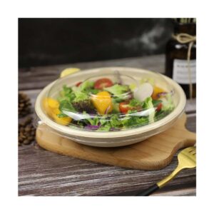 ECOPULP™ Bagasse Round Salad Bowls with PET Lid (24oz - 32oz)