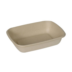 ECOPULP™ Bagasse Rectangular Lunch Box 1 Compartment with PET or PP Lid (750ml - 1000ml)