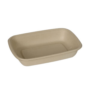 ECOPULP™ Bagasse Rectangular Lunch Box 1 Compartment with PET or PP Lid (750ml - 1000ml)