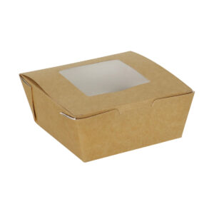 NEO PAIL WINDOW Salad paper Box with Window 800ML - KRAFT COATED WINDOW